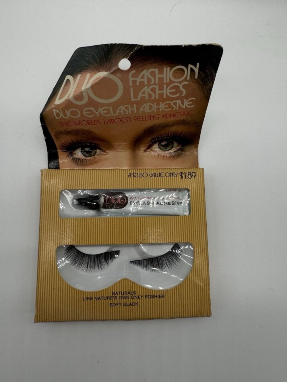Vintage 1970s 1980s Duo Fashion Lashes Naturals Soft Black Adhesive Rare NOS New